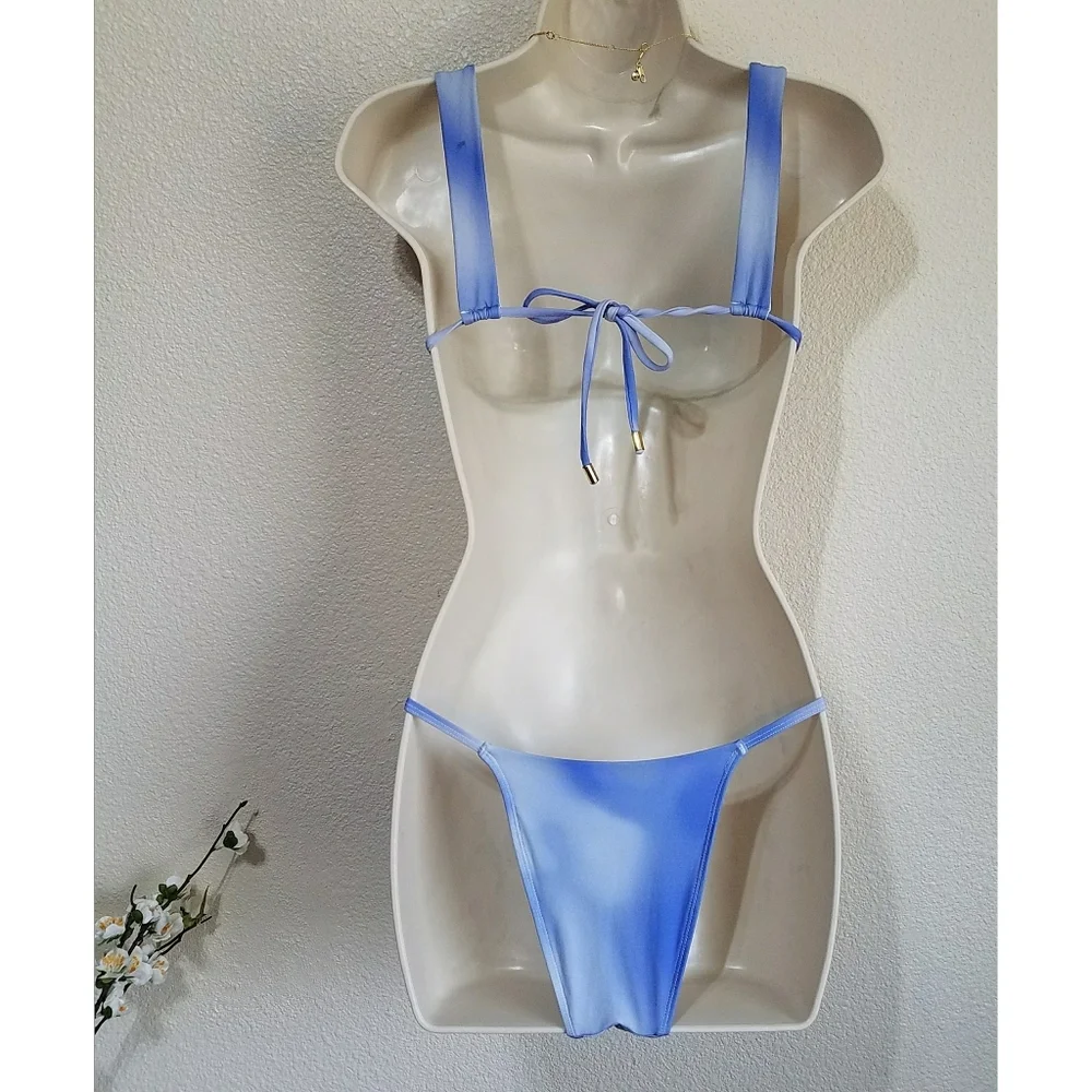 Monday Swimwear Barbados Bikini Set Swimsuit in Cloud Small/Medium